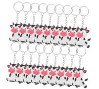 Genérico 24 Llaveros Dije Vaca Lola en Diseño de Vaca de Pvc y Aleación de Zinc, Decoración Adecuado para Shower y Llaveros de Animales Personalizados