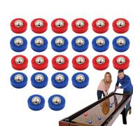 Genérico 24 Stück Mini Shuffleboard Pucks - Ersatz Rollen Für Tischspiele | Rote Und Blaue Gleitperlen Aus Stahl & PP | Zubehör Für Desktop Curling Und Bowling Spiele