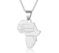 Genérico 24K Gold Plated African Map Pendant Necklace Jewelry for Women Trendy Personalized Africa Motherland Continent Outline (Model 2)