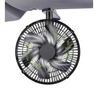 Genérico 24V Car Fan With Clip For Truck - ABS 27.5x32cm 400g Powerful Quiet 6 Blades - Electric Auto Oscillating 2 Speed Dashboard Fan - Summer Cooling For Vehicle