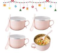 Genérico 25 Oz Mug Meals with Lids, 2026 New Set Of (4) 25-Oz Mug Meals with/Lid-Its, for Coffee, Stews, Soups (4Pcs*A)