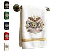 Genérico 250th Anniversary Commemorative Towel - USA 1776-2026, Patriotic Bald Eagle Wreath, Soft Absorbent Towel for Display & Everyday Use, Gift for Veterans & History Enthusiasts (White)