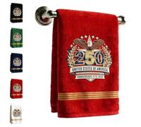 Genérico 250th Anniversary Commemorative Towel - USA 1776-2026, Patriotic Bald Eagle Wreath, Soft Absorbent Towel for Display & Everyday Use, Gift for Veterans & History Enthusiasts (Red)