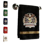 Genérico 250th Anniversary Commemorative Towel - USA 1776-2026, Patriotic Bald Eagle Wreath, Soft Absorbent Towel for Display & Everyday Use, Gift for Veterans & History Enthusiasts (Black)