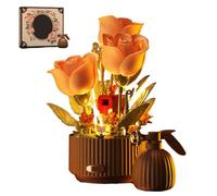 Genérico 255 PCS DIY Watering Can Flower Building Blocks Set,Automatic Blooming Mechanical Flower with LED Lights & Remote Control,Botanical Model for Home Desk Decor Unique Gift (1)