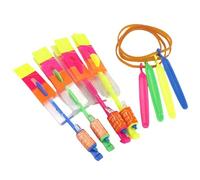 Generico 25pcs Helicóptero Volar Juguete, Slingshot Cohete, Flying Toy, LED Lanzador, Luminosa, Volantes