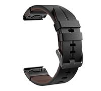Genérico 26mm Watchband For Fenix 7X/6X Pro/6X/5X/5X Plus Genuine Leather Strap 22mm For Fenix 6/6 Pro/5/7 Replacement Band(Black,22mm)