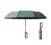 Genérico 27in Travel Umbrella with Carabiner Handle,Compact Wind Proof Umbrellas For Rain and Sun Protection,Forward folding,Automatic Open/Close with Reflective Strip for UV Umbrellas (green)