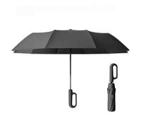Genérico 27in Travel Umbrella with Carabiner Handle,Compact Wind Proof Umbrellas For Rain and Sun Protection,Forward folding,Automatic Open/Close with Reflective Strip for UV Umbrellas (black)