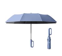 Genérico 27in Travel Umbrella with Carabiner Handle,Compact Wind Proof Umbrellas For Rain and Sun Protection,Forward folding,Automatic Open/Close with Reflective Strip for UV Umbrellas (blue)