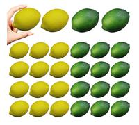 Genérico 28 Piezas Limones Falsos, Limones Artificiales Amarillos y Verdes Que se Ven Reales, Fruta Artificial de Espuma de 3.1x2.2 Pulgadas para la casa de la Cocina del hogar, Frutas