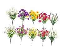 Genérico 28 Tallos Artificiales de de la mañana con Hojas Verdes, follajes Impermeables para decoración de Vallas de jardín, Flores de para decoración del hogar