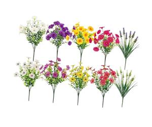 Genérico 28 Tallos Artificiales de de la mañana con Hojas Verdes, follajes Impermeables para decoración de Vallas de jardín, Flores de para decoración del hogar