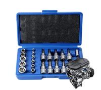 Genérico 29-Piece Star Socket Bit Set - Steel Kit | Metric Mechanic | Tamper-Proof Security & Hex Bits, Durable Chrome Vanadium Alloy, Organization Storage Case, for Auto Repair & DIY