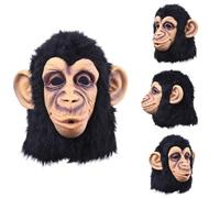 Genérico 29x29CM Sombreros Mono Máscaras De Látex Mono Máscara De Látex Traje De Mono Para Halloween Cosplay Traje Máscara De Látex Adulto