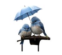 Genérico 2D Acrylic Garden Stakes - Flat Ground Insert | Blue Bird with Umbrella Whimsical Sign | Weatherproof Windproof Reusable For Patio Front Yard Backyard Path Planter Decoration 30x23.5cm