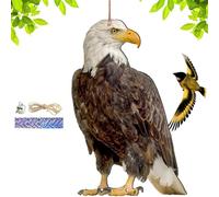 Genérico 2D Owl Bird Repeller, Decorative Scarecrow Pendant, Hanging Garden Scarer with Bell, Fake Bird Device, Outdoor Decor with Waterproof Coating, Patio Balcony Garden Accessory