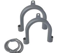 Genérico 2er Set Waschmaschinen Ablaufschlauchhalter - Schlauchführung Aus Robustem ABS | Sicherer Halterungskanal Für Abflussschläuche 24-26mm Am Waschbecken |, 15x12cm