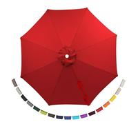 Genérico 2m-4.0m Toldo De Repuesto Para Sombrilla De Jardín Grandes 6/8 Varillas Cubierta De Recambio Para Parasol Terraza Exterior(Red,(6Rib) 2.30m/7.5ft)