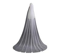 Genérico 2M Long Wedding Veil 1-Layer Cathedral Bridal Veil White Cut Edge Headpiece with Comb