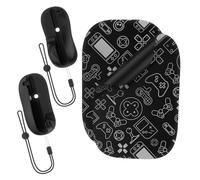 Genérico 2PC Gaming Ratón Mando, Mini Ratón Portátil Ergonómico Antideslizante Soporte para Mando Izquierdo+Derecho Funda y Alfombrilla para Switch 2 para Joy-con (Negro)