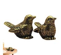 Genérico 2pcs Brass Bird Figurines - Brass Sparrow Miniature Figurines, Copper Animals Sparrow Statue Sculpture Crafts Collection Desktop Ornament Home Table Decor