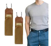 Genérico 2PCS Buckleless Tactical Metal Hook Elastic Belt, Adjustable No-Buckle Belt for Men Women, Outdoor Work Daily Jeans Pants Side Belts (Brown)