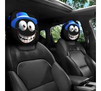 Genérico 2pcs Funny Cartoon Car Headrest Covers,Cute Funny Cartoon Eyes Car Headrest Covers,Stretchable Breathable Headrests Cover,Fit Most Cars Headrests (2*PCS,B)