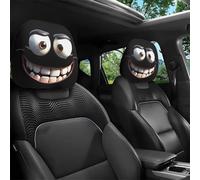 Genérico 2pcs Funny Cartoon Car Headrest Covers,Cute Funny Cartoon Eyes Car Headrest Covers,Stretchable Breathable Headrests Cover,Fit Most Cars Headrests (1*PCS,E)