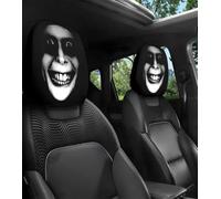 Genérico 2PCS Funny Cartoon Car Headrest Covers, Soft Non-Slip Headrest Protector, for Cars Vans Trucks, Decor Halloween Christmas, A Variety of Styles Available (H)
