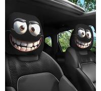 Genérico 2pcs Funny Cartoon Car Headrest Covers,Universal Fit Cute Funny Cartoon Eyes Car Headrest Covers Cars Seat, Halloween/Christmas Vibes for Cars Vans Trucks (C,3*Pairs)