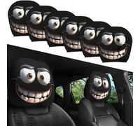 Genérico 2PCS Funny Cartoon Cars Headrest Covers,Cute Funny Cartoon Eyes Car Headrest Covers Cars Seat Head Rest Protector,for Halloween/Christmas Vibes, Fit Most Car Headrests (A,6pcs)