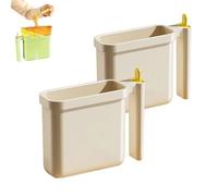 Genérico 2pcs Instant Noodle Bowl Holder, Direct Immersion Ramen Cup with Heat-Resistant Handle, Drainage Ventilation & Fork Storage, for Dorm Apartment (Beige,2pcs)
