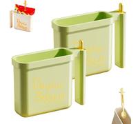 Genérico 2PCS Instant Noodle Bowl Holder, Direct Immersion Ramen Cup with Heat-Resistant Handle, Drainage Ventilation & Fork Storage, Portable Instant Noodles Maker for Busy People (2*Green)