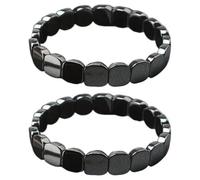 Genérico 2pcs Pulsera Hematita Hombres, Malaquita Naturales, Pulseras Energía Magnéticas, Pulsera Antiestres Proteccion, Mujeres Reiki Brazalete Curativo, Tiger Pulseras De Terapia De Ojos