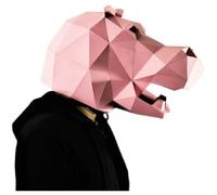 Genérico 2PCS Wearable Mask Rhino Hippo Animal Cosplay 3D Paper Model DIY Papercraft Origami Headgear Christmas Halloween Prom Party Kids Toys