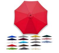 Genérico 3.0m 6/8 Varillas Toldo de Recambio para Sombrilla de Patio, Grueso Cubierta de Repuesto, para jardín, terraza, piscina, Tela de poliéster, Impermeable, Anti-UV(Rojo,8 Varillas 300cm)
