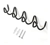 Genérico 3/4/5 ganchos Perchero de Pared de Diseño de Onda, Metálica Organizadora ganchos decorativos modernos de abrigo, para Baño y Entrada, Característica Antioxidante(Negro,4 hooks*40)