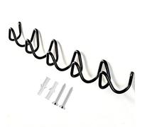 Genérico 3/4/5 ganchos Perchero de Pared de Diseño de Onda, Metálica Organizadora ganchos decorativos modernos de abrigo, para Baño y Entrada, Característica Antioxidante(Negro,5 hooks*50cm)