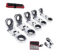 Genérico 3/4“ Dual-Drive Nano Flex-Head Pocket Ratchet, 5pcs Dual-Drive Nano Flex-Head Pocket Ratchet, Double Box End Ratcheting Wrench Set, Ratchet Spanner Crooked For Narrow Spaces (1pcs)