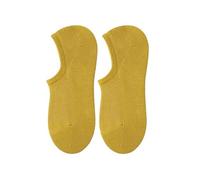 Genérico 3/5 Pairs No Show Athletic Cotton Socks, Low Cut Invisible Soft Non-Slip Liner for Men Women, Thin Pure Cotton Shallow Mouth Casual, Moisture Wicking with Silicon Grip (Yellow,3)