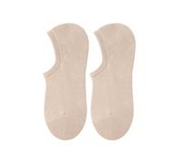 Genérico 3/5 Pairs No Show Athletic Cotton Socks, Low Cut Invisible Soft Non-Slip Liner for Men Women, Thin Pure Cotton Shallow Mouth Casual, Moisture Wicking with Silicon Grip (Khaki,3)