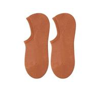 Genérico 3/5 Pairs No Show Athletic Cotton Socks, Low Cut Invisible Soft Non-Slip Liner for Men Women, Thin Pure Cotton Shallow Mouth Casual, Moisture Wicking with Silicon Grip (Orange,3)