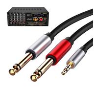 Genérico 3.5mm to Two 6.35mm Cable, Stereo to Mono Adapter, 1.5m Audio Splitter, Signal Noise Reduction, Reinforced Jacket, for Studio Gear, DJ Equipment, Keyboard, Live Performance