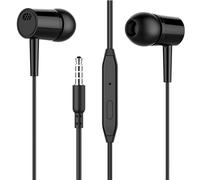 Genérico 3.5mm Wired Earbuds, Ergonomic In-Ear Headphones with Microphone, Noise-Isolating Stereo Sound, Powerful Bass for PC, Computer, Mobile, and Audio Devices