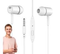 Genérico 3.5mm Wired Earbuds - Ergonomic Silicone Standard Size | Noise Isolating Headphones with Microphone, Heavy Bass Stereo Sound Earphones For PC Computer Laptop Use | Audio Listening