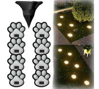 Genérico 3/6/8 Independent Pack Paw Print Solar Lights Outdoor No Wire, Solar Ground Lights, Waterproof LED Pet Garden Pathway Decor, Cute Warm White Solar Lights for Lawn (8, Colores cálidos)