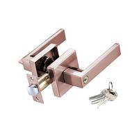 Genérico 3-Bar Privacy Door Handle - Square Lever Design, Keyless Exterior Lockset, Silent Locking Mechanism, Reversible Left/Right Installation, Solid Zinc Alloy | Bedroom, Bathroom, Front Door, Gat