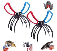 Genérico 3 Claw Fish Gripper, 2026 New Fishing Pliers Gripper, Anti-Slip Fish Grabber Tool Metal CatchFish Control Clamp Fishing Accessories, MetalFishing Gifts for Men (2*Three Claws)