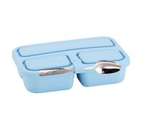 Genérico 3 Compartments Silicone Stackable Lunch Box | Kids Snack Container | Silicone Snack Containers With Lids For Sauce Fruit Salad Strawberry Candy Chocolate Holiday Party Home Weekday School